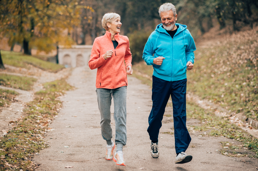 Elder couple jogging