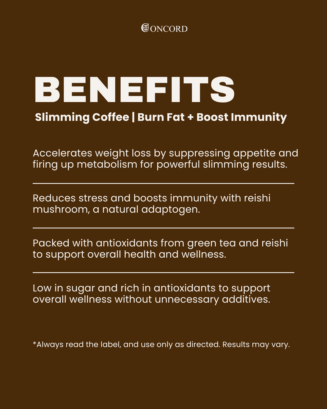 Benefits of a Concord slimming coffee