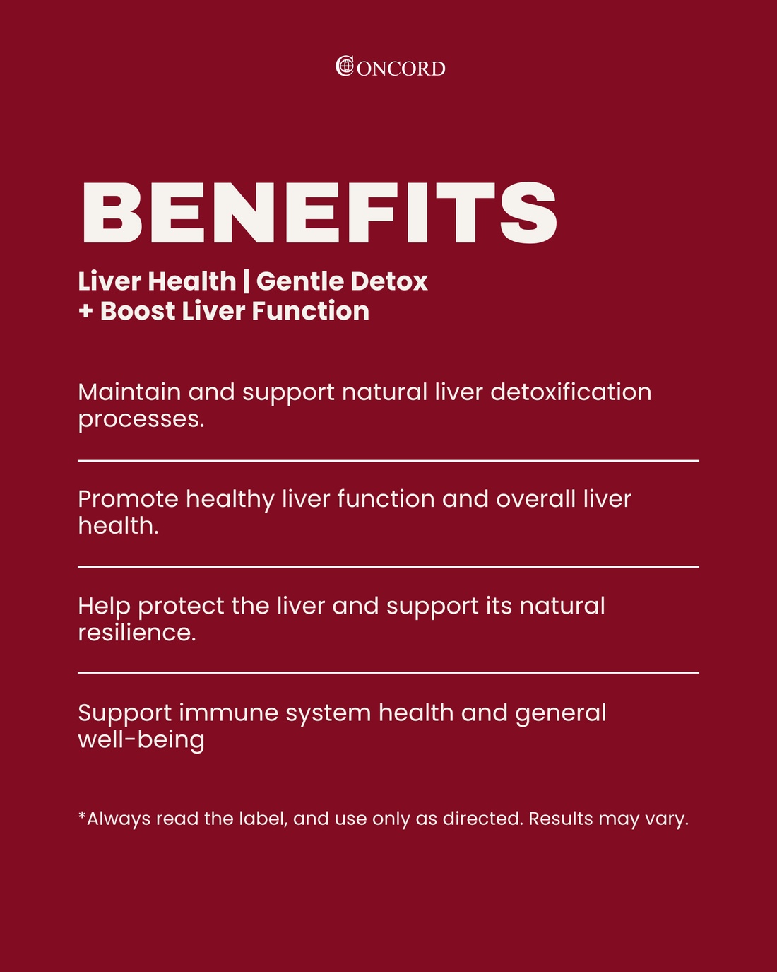 Concord liver benefits for liver health and detoxification on a red background