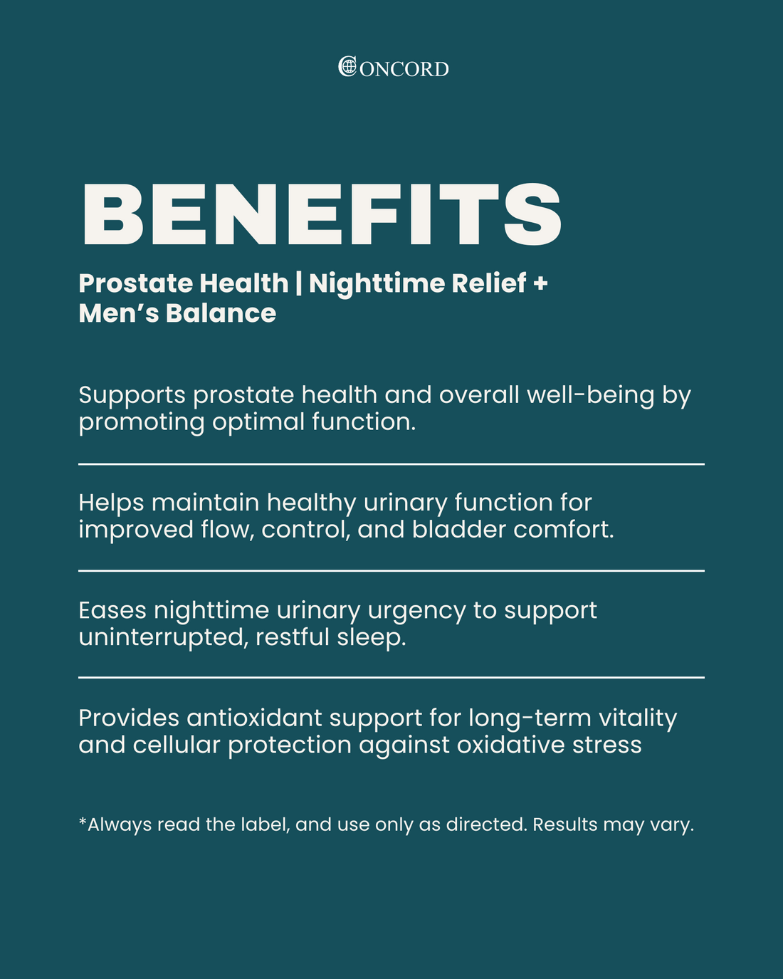 Concord prostate benefits text on a blue background